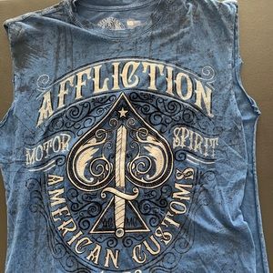 Men’s Affliction cut off shirt! Like new!